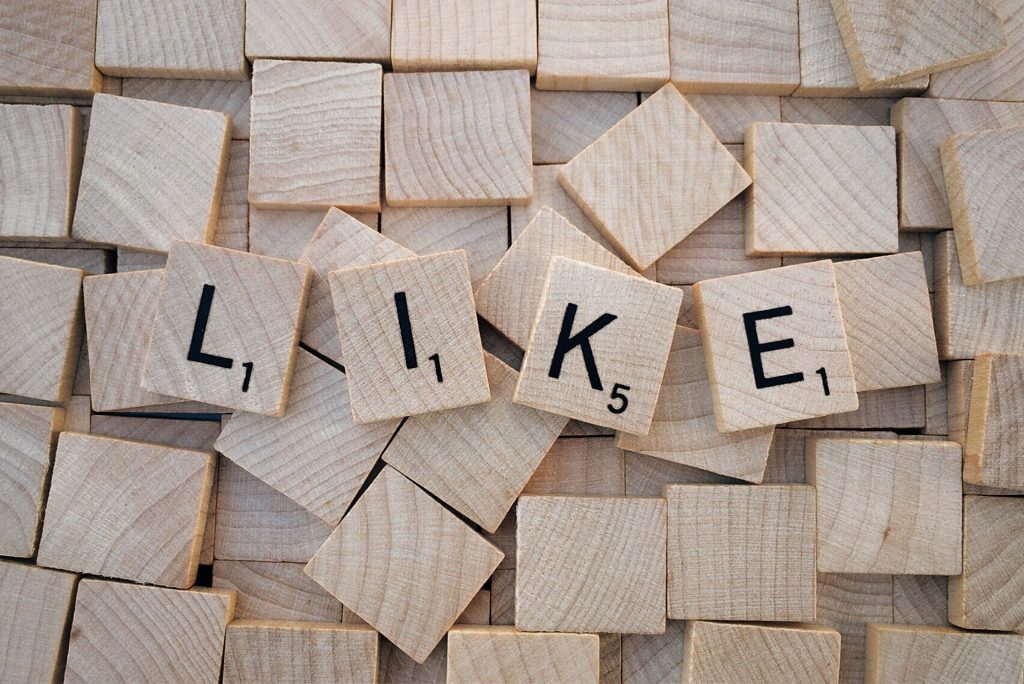 Image of letters spelling 'like' to indicate social media interactions for businesses